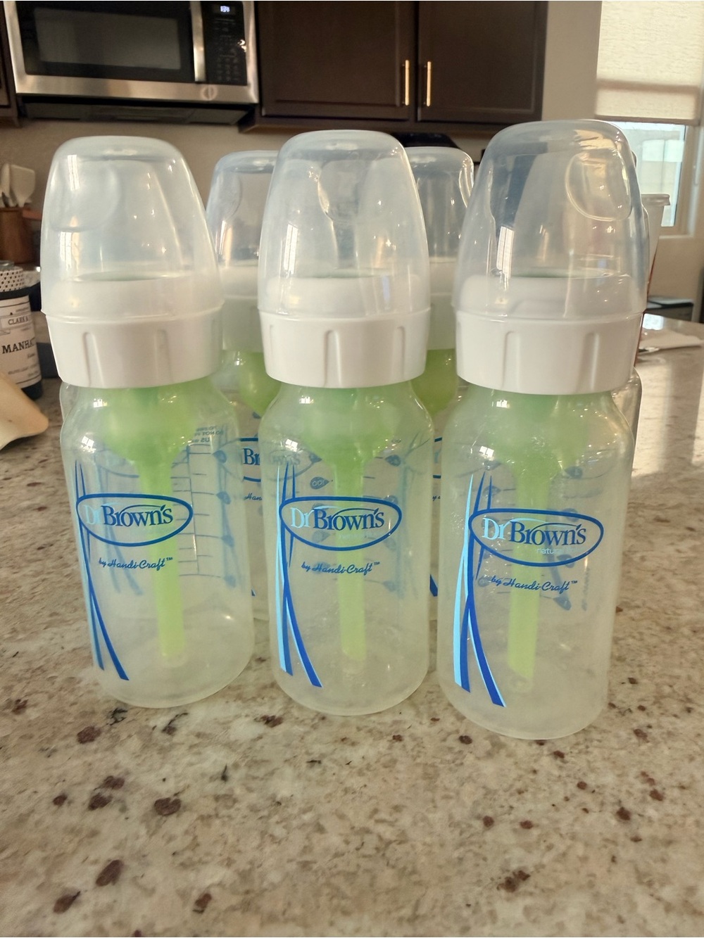 Dr. Brown’s 4 oz Baby Bottles + Extra Nipples – 7 Bottles